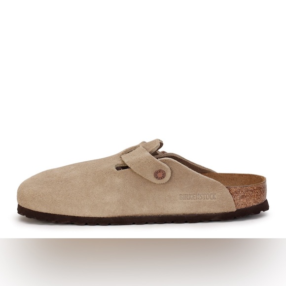 ✨BIRKENSTOCK BOSTON SUEDE SOFT FOOTBED CLOGS IN TAUPE 36 5 NARROW - Picture 6 of 14